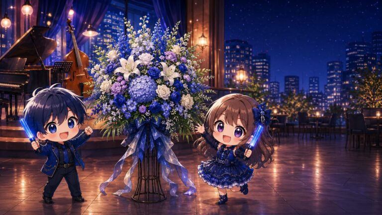 BLUE NOTE PLACEへ贈る推し色フラスタの選び方と花材ガイド